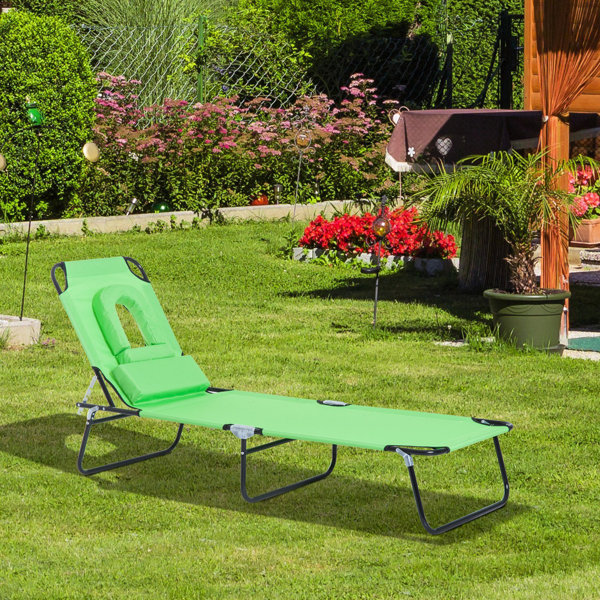 Lounger with sun shade hot sale